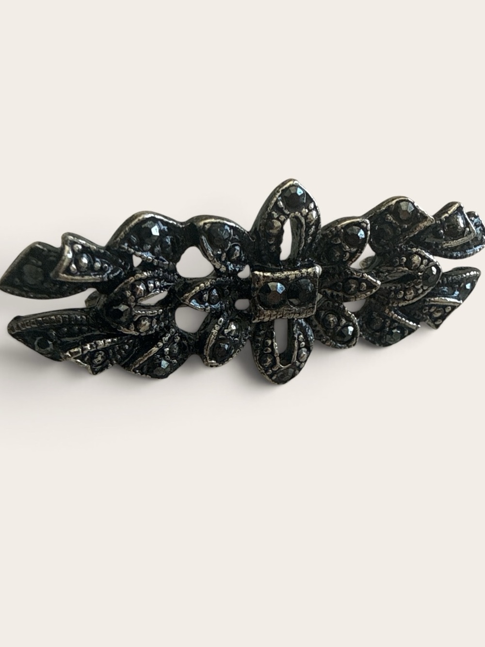 Vintage Floral Crystal .925 Art Deco Brooch
